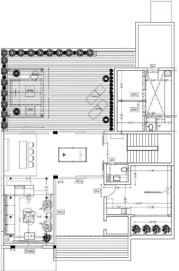 Second floor plan of the Panchkula residence with a terrace and roof-level accommodation.